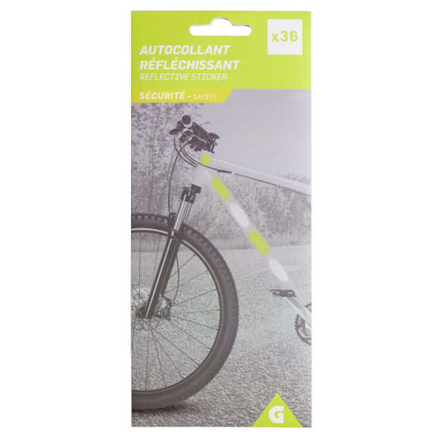 Lot de 36 autocollants r&eacute;fl&eacute;chissants blanc et jaune