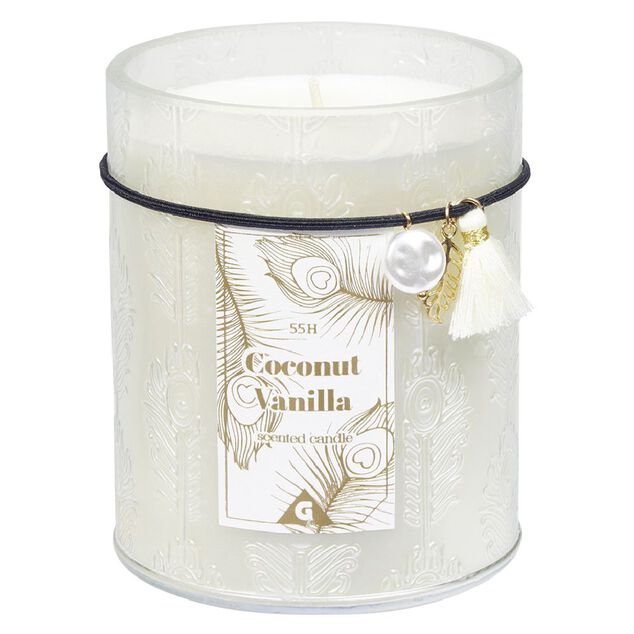 Bougie parfum&eacute;e dans pot d&eacute;co pampilles