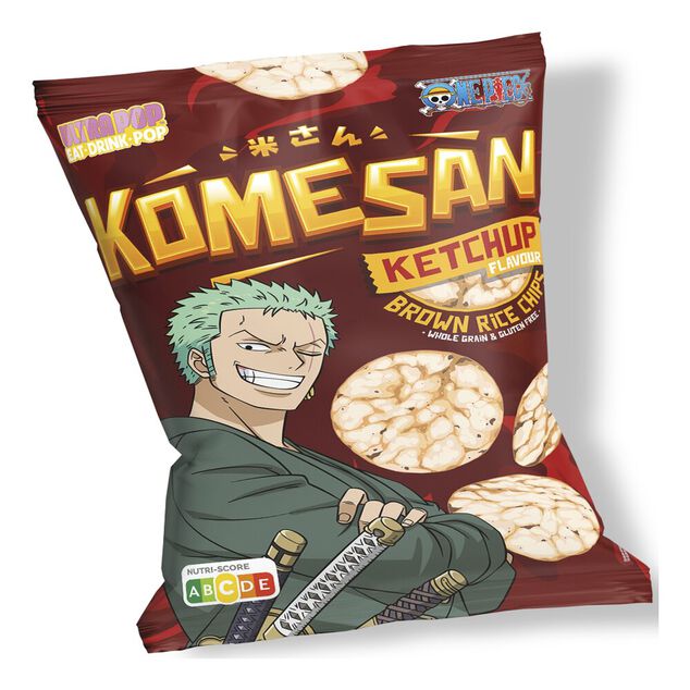 Chips de riz complet Komesan go&ucirc;t ketchup Zoro One Piece 60g