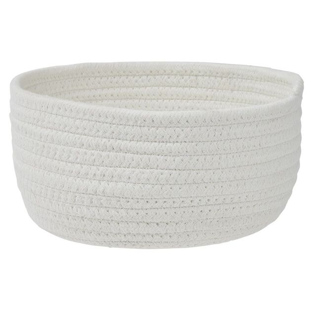 Pani&egrave;re de rangement coton blanc &Oslash;22xH11cm