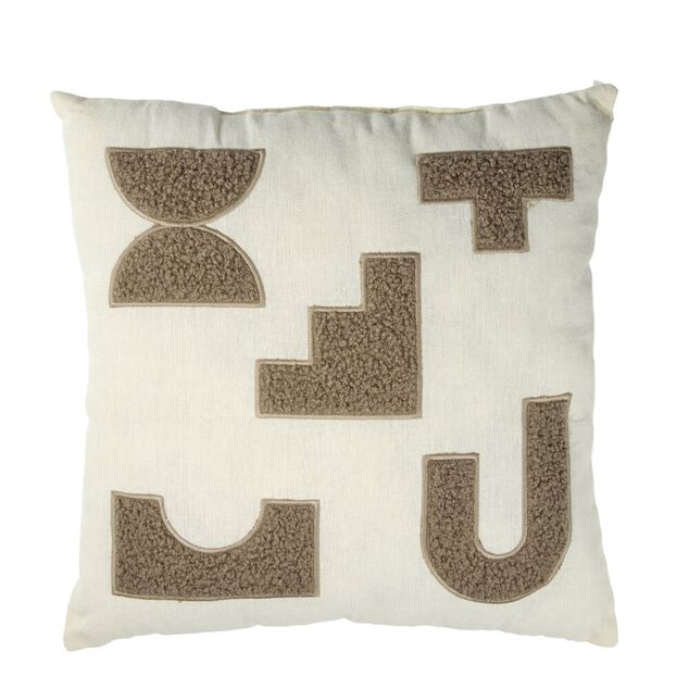 Coussin carr&eacute; motif effet bouclette 40x40cm (2 mod&egrave;les)