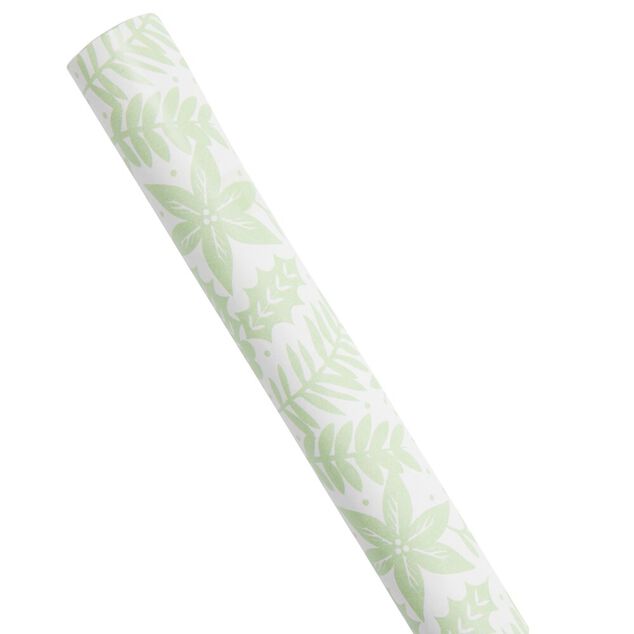 Papier cadeau No&euml;l rouleau x3 avec 20 &eacute;tiquettes autocollantes dor&eacute;es