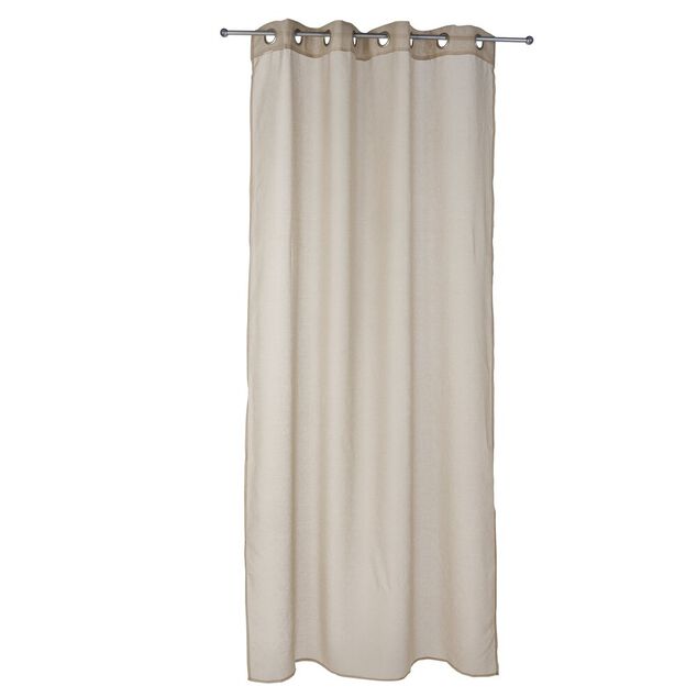 Voilage &agrave; oeillets gris taupe