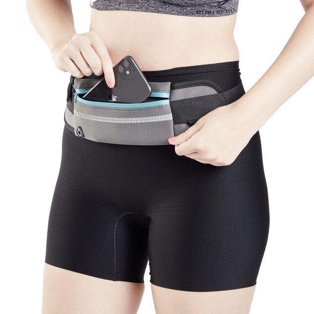 Ceinture de sport 37x10cm polyester gris