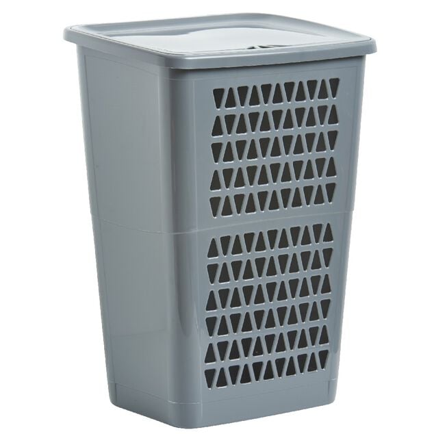 Coffre &agrave; linge 50 L gris