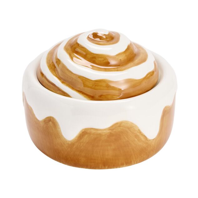 Bo&icirc;te c&eacute;ramique forme cinnamon roll marron &Oslash;10,5xH8cm