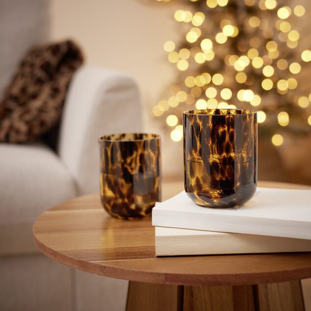 Verre souffl&eacute; x2 motif tachet&eacute; 500ml (2 mod&egrave;les)