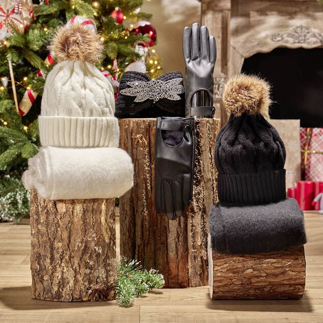 Coffret bandeau et gants noirs assortis