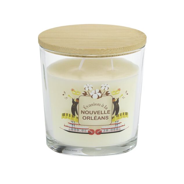 Bougie parfum&eacute;e Ambiances Devineau 2 m&egrave;ches Nouvelle Orl&eacute;ans senteur coton 30H