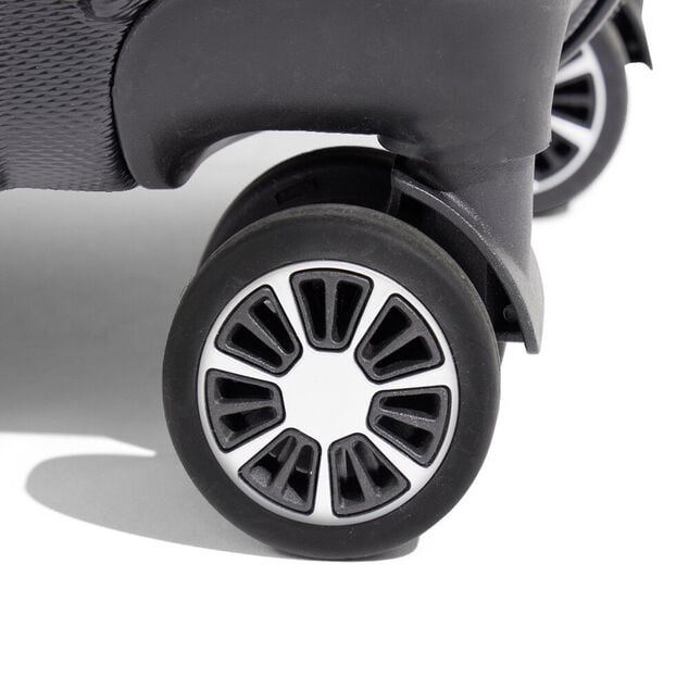 Valise cabine trolley &agrave; roulettes rigide noire 34x23xH55cm