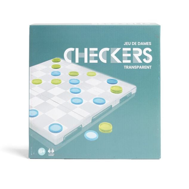 Jeu de dame transparent 25x25cm
