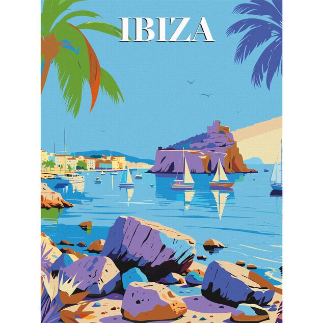 Toile &agrave; peindre &agrave; num&eacute;ro motif ville 30x40cm (5 mod&egrave;les)