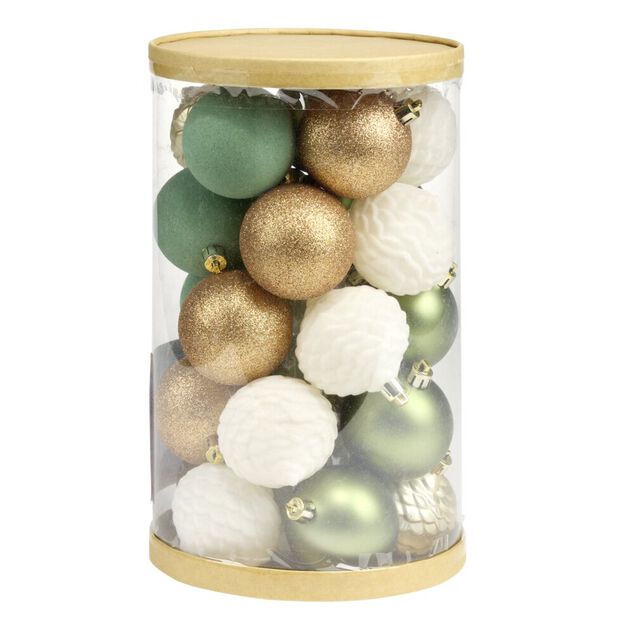 Boule de No&euml;l x25 nature &Oslash;6.5cm
