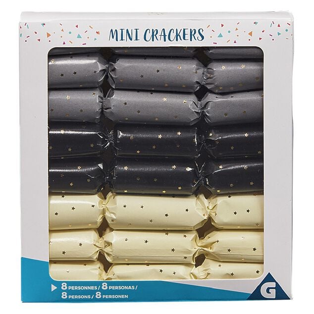 Minis crackers gris noirs cr&egrave;mes x8