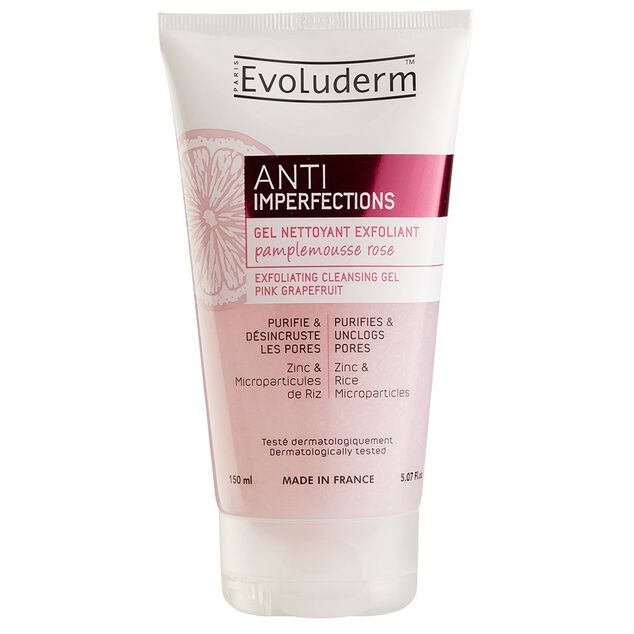 Gel nettoyant exfoliant Evoluderm anti imperfections 150 ml