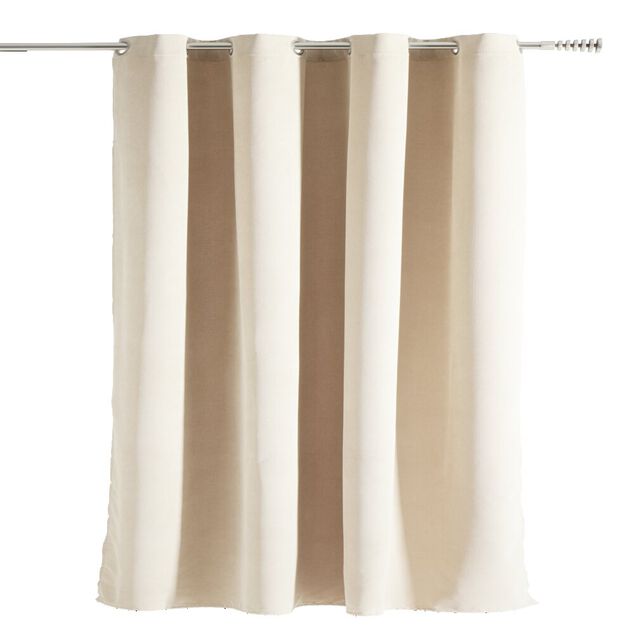 Rideau &agrave; oeillets 140x240cm polyester beige ou marron