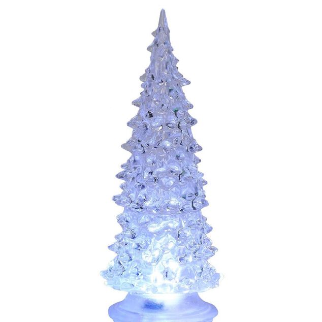 Sapin lumineux d&eacute;co H19cm plastique (3 coloris)