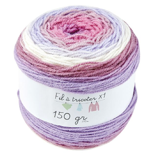 Pelote de laine acrylique ton rose 150g