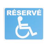 Plaque signal&eacute;tique "R&eacute;serv&eacute;, mobilit&eacute; r&eacute;duite" - 24x20 cm