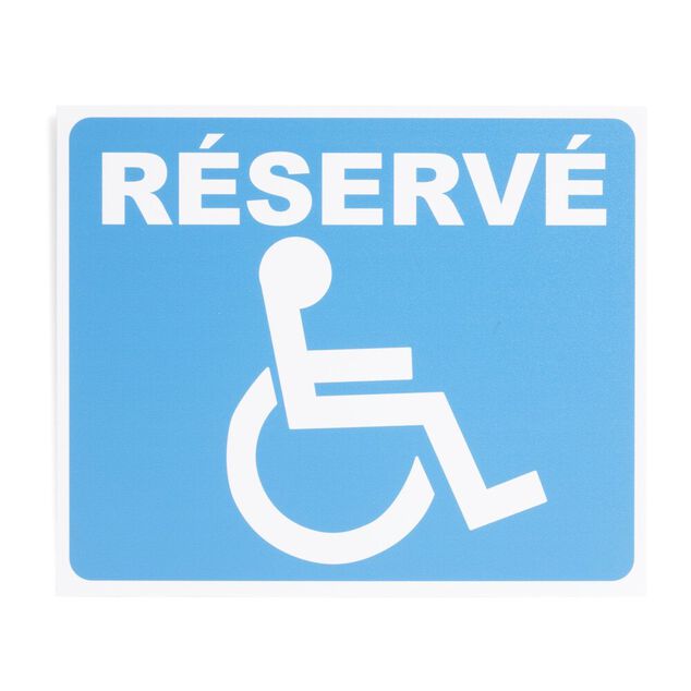 Plaque signal&eacute;tique "R&eacute;serv&eacute;, mobilit&eacute; r&eacute;duite" - 24x20 cm