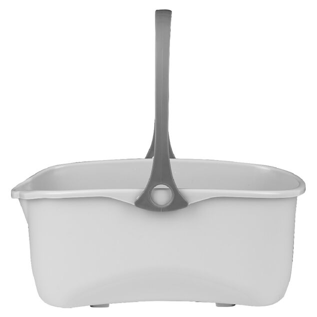 Seau rectangulaire en plastique blanc et gris
