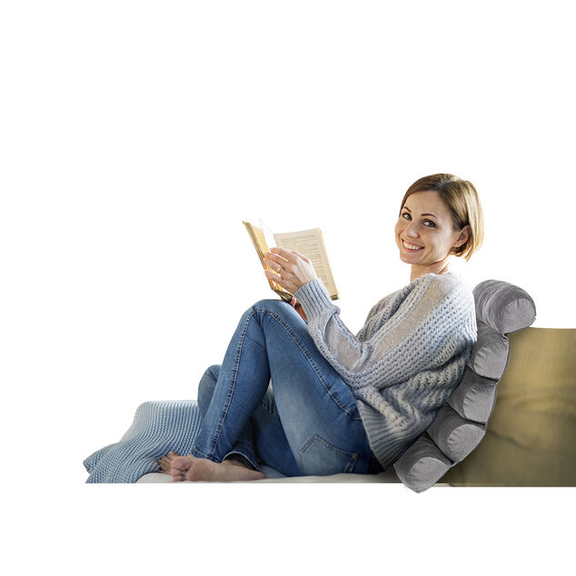 Coussin confort multi-positions gris souple et modulable