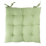 Galette de chaise carr&eacute;e unie verte 38x38cm