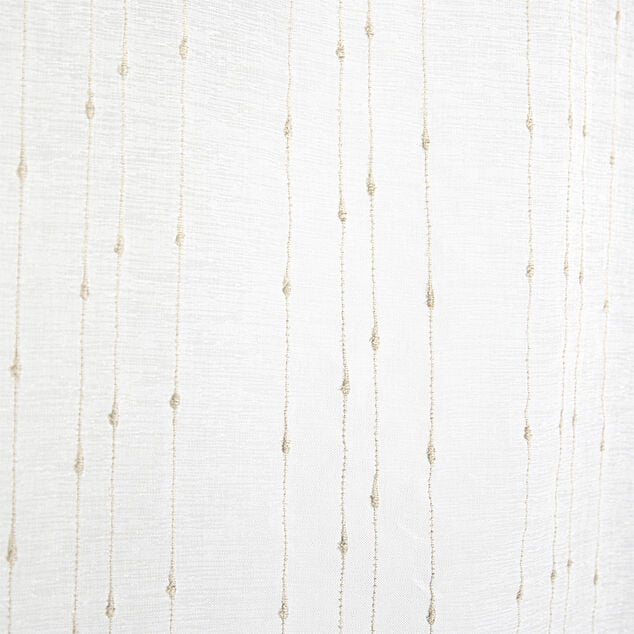 Vitrage droit passe tringle x2 blanc broderie fil beige 60x160cm