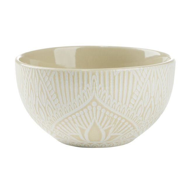 Bol rond Sahara c&eacute;ramique beige 65cl &Oslash;13,8xH7,4cm