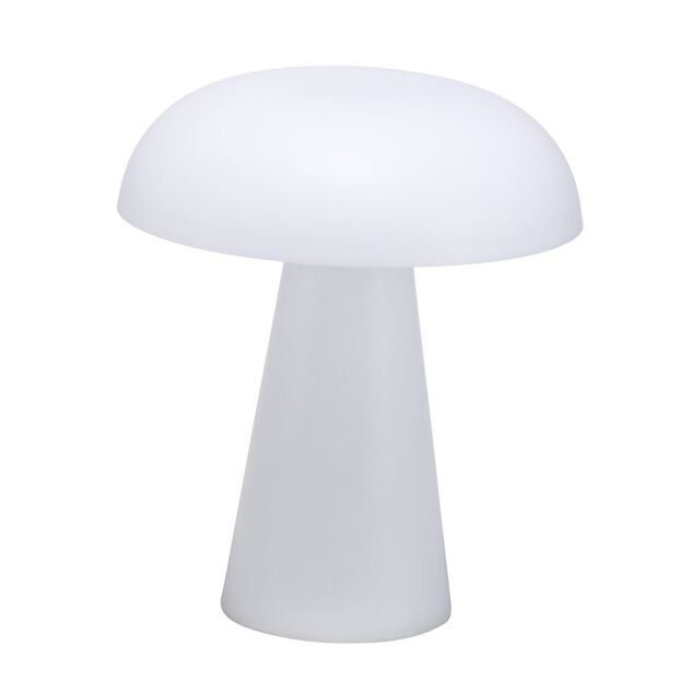 Lampe de table LED forme champignon blanc Ø15xH17cm