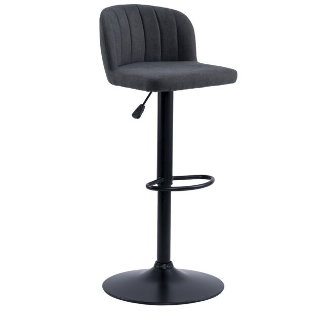 Tabouret de bar Queen 44x47x83-103cm effet velours noir