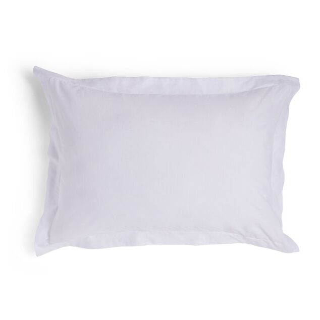 Taie d'oreiller 50x70cm 100% coton finition volant blanc