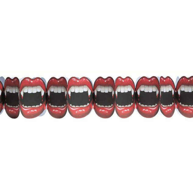 Guirlande de bouches vampire Halloween 2,5 m
