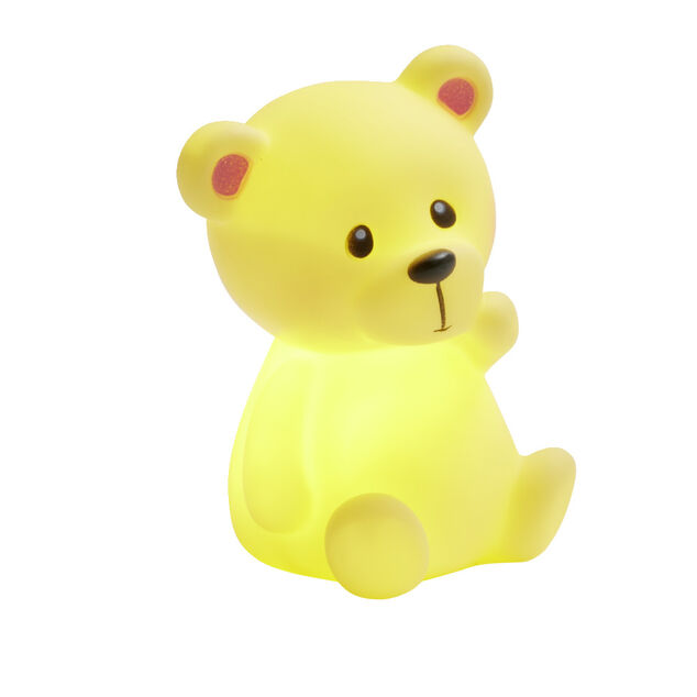 Veilleuse &agrave; LED ourson/lune/&eacute;toile H12,5cm-3 mod&egrave;les