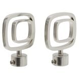 Embout tringle &agrave; rideau &Oslash;20mm carr&eacute; ajour&eacute; aluminium bross&eacute; x2