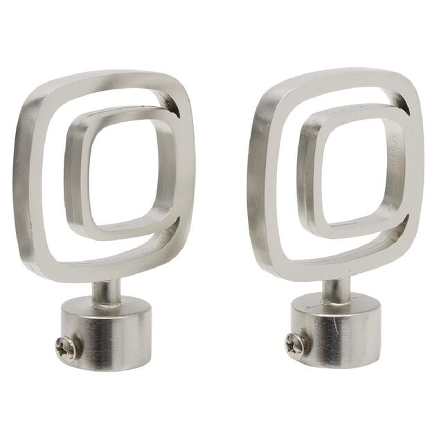 Embout tringle &agrave; rideau &Oslash;20mm carr&eacute; ajour&eacute; aluminium bross&eacute; x2