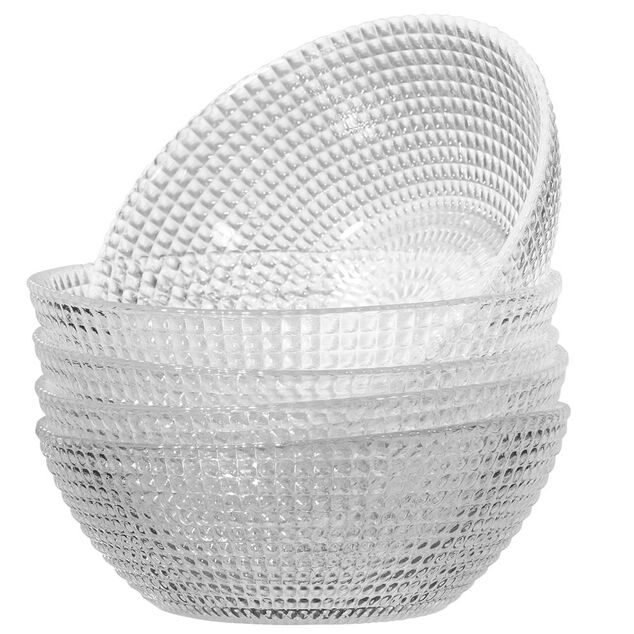 Service vaisselle en verre transparent 18 pièces pour 6 personnes