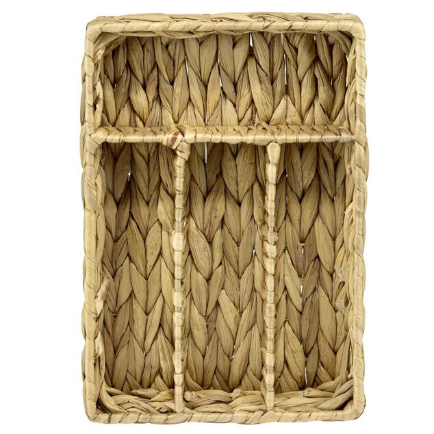 Range-couverts 4 compartiments jacinthe d'eau tress&eacute;e naturelle 34x24xH5,5cm