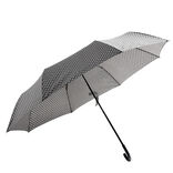 Parapluie pliable manuel uni gris et pois blanc L24cm