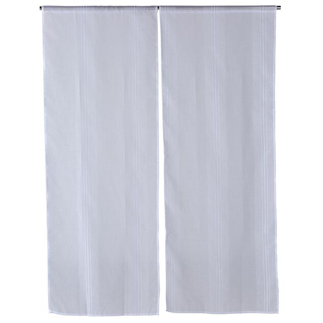 Vitrage droit passe tringle uni blanc 60x160 cm x2