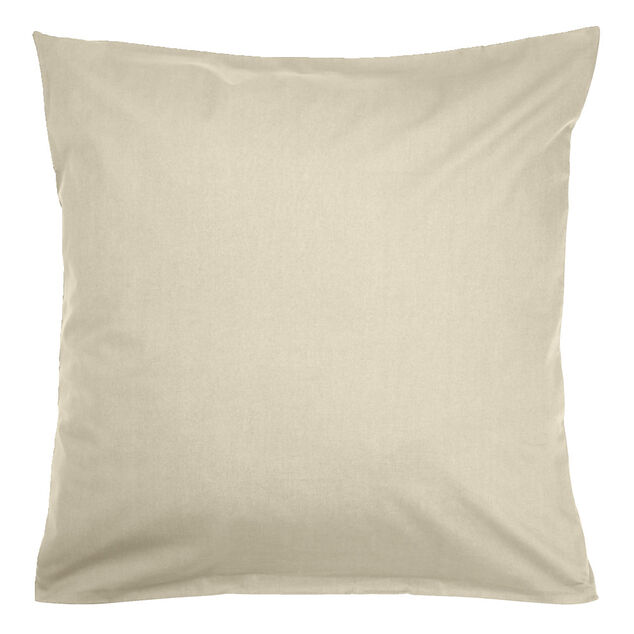 Taie d'oreiller 63x63cm polycoton finition droite beige