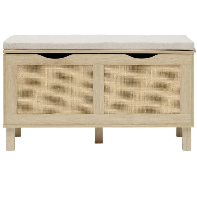 Banc coffre Kanna cannage rotin 80x35xH45cm