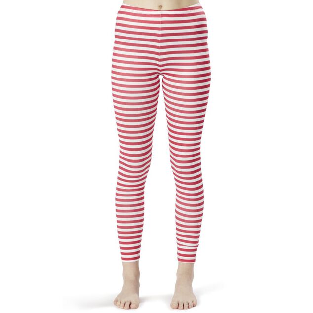 Legging No&euml;l &agrave; rayures rouge et blanc