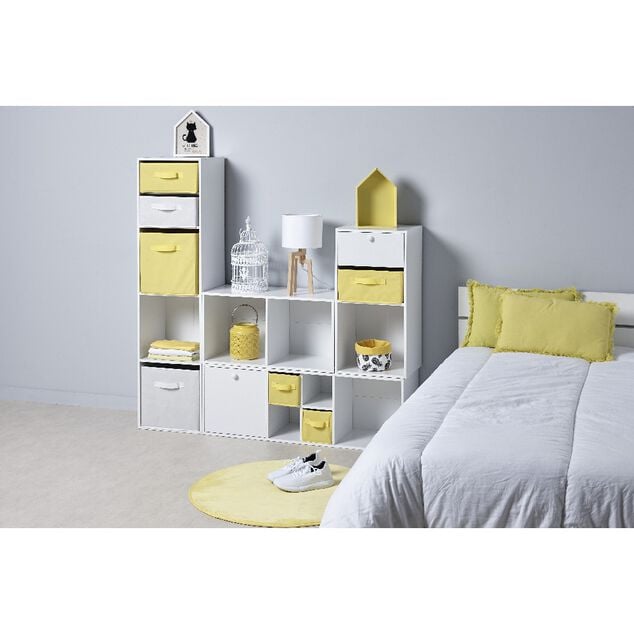 Structure Box Cube 3 cases 35x30x103cm bois blanc