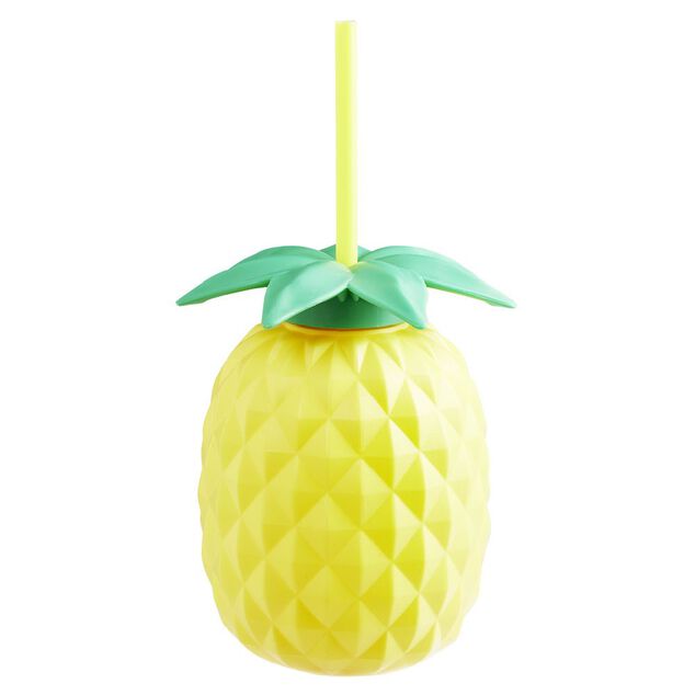 Gourde avec paille forme Ananas 700 ml
