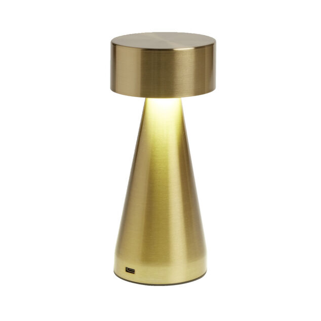 Lampe de table Squari USB tactile dor&eacute; &Oslash;9,5xH22,5cm