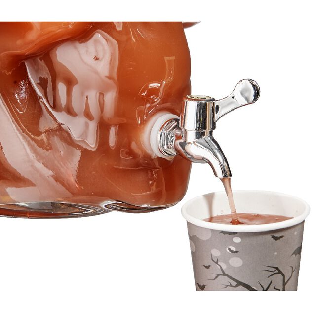 Distributeur de boisson t&ecirc;te de mort en verre