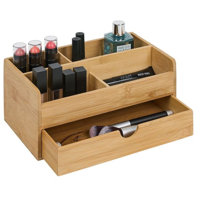 Organisateur de maquillage en bambou naturel 25x15xH11cm