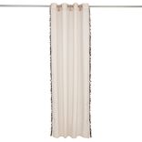 Voilage polyester 140x240cm bordure pompons noir