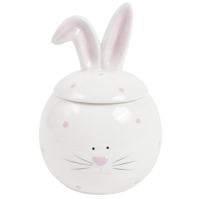 Bonbonni&egrave;re dolomite forme lapin banc &Oslash;13xH19cm